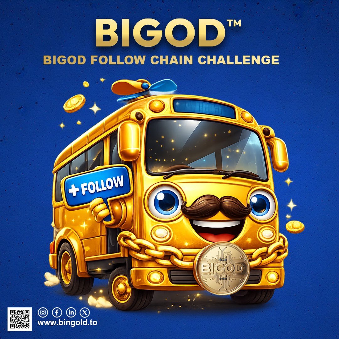 BIGOD FOLLOW CHAIN CHALLENGE 
Total Reward Pool: $500

✅ Tag 3 friends and make sure they follow <a href="/BiGODToken/">BIGOD</a>
✅ Your friends reply to your comment, tag 3 more friends, and follow BIGOD too

The comment thread with the MOST replies wins
Everyone in that winning thread receives