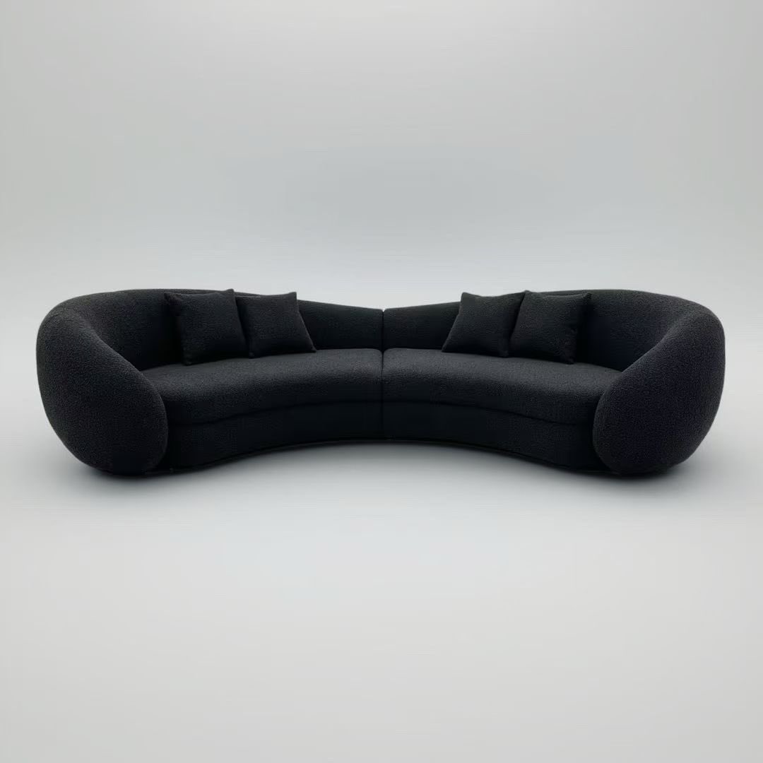 akommodation's tweet image. This modern Italian-style minimalist curved sofa features a smooth, curved design that conforms to the human body’s curves, providing an enveloping feel. 

It is a perfect blend of aesthetics and functionality for modern home decor! 

#akommodation #furnituredesign #sofadesigns