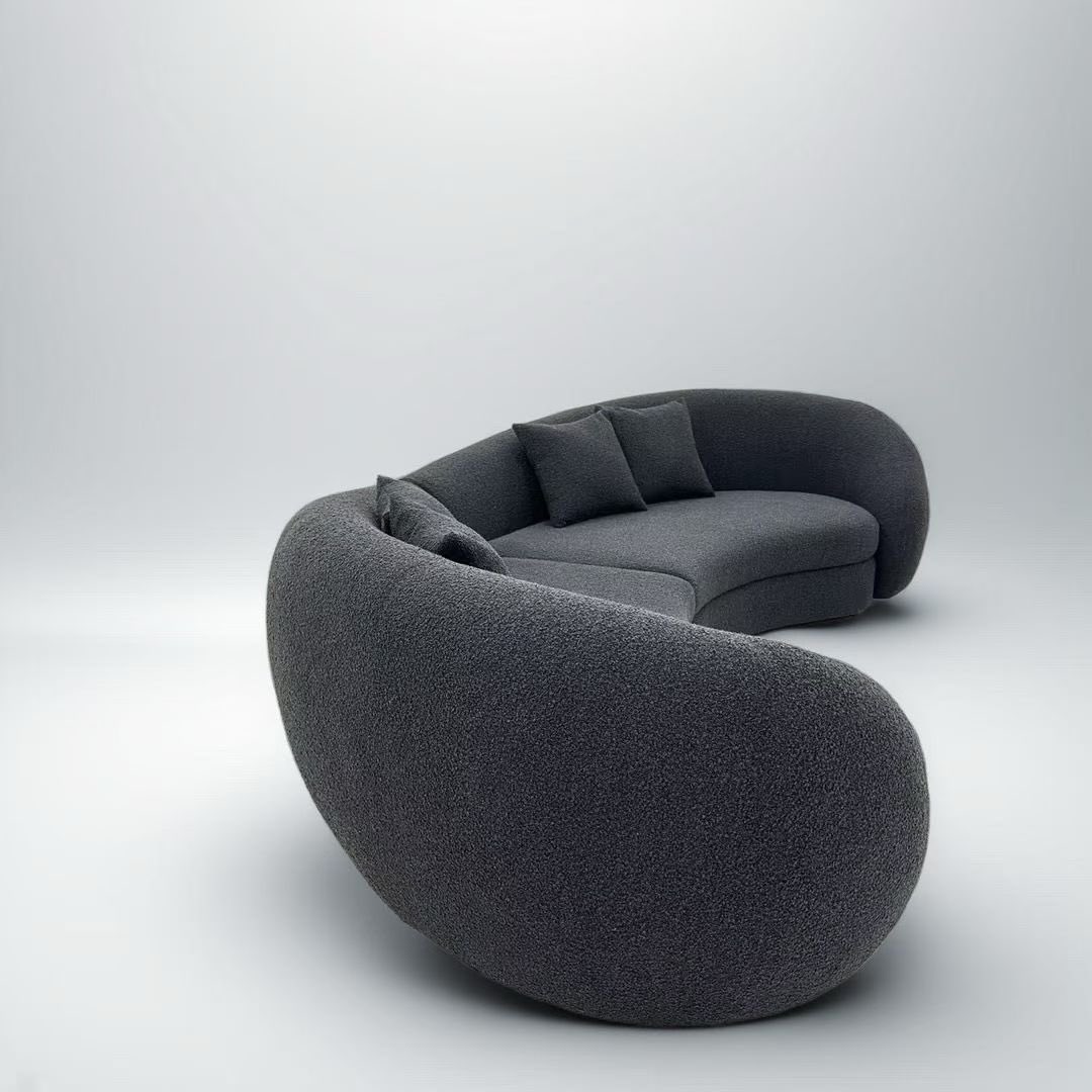 akommodation's tweet image. This modern Italian-style minimalist curved sofa features a smooth, curved design that conforms to the human body’s curves, providing an enveloping feel. 

It is a perfect blend of aesthetics and functionality for modern home decor! 

#akommodation #furnituredesign #sofadesigns