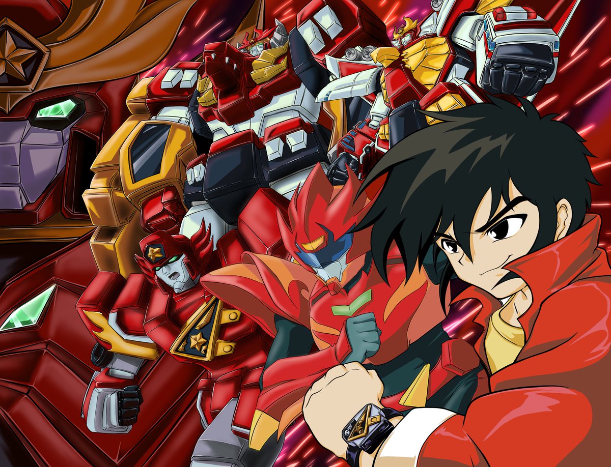 Aoi_Emiya's tweet image. 事后给图润色了一下，勉强能看了罢（挠头）#ダグオン30周年 ＃勇者指令ダグオン #勇者ロボ #勇者シリーズ #ダグオン #ファイヤーダグオン