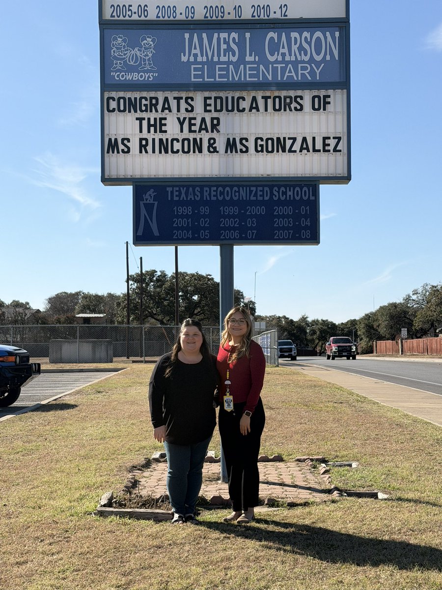 TheRinconCrew's tweet photo. Educator of the Year is such a special title! What makes it even more meaningful is standing beside a first-year educator who truly embodies the heart of teaching. The future of education is bright with teachers like you! @NISDCarson https://t.co/u0FPhtkFNf