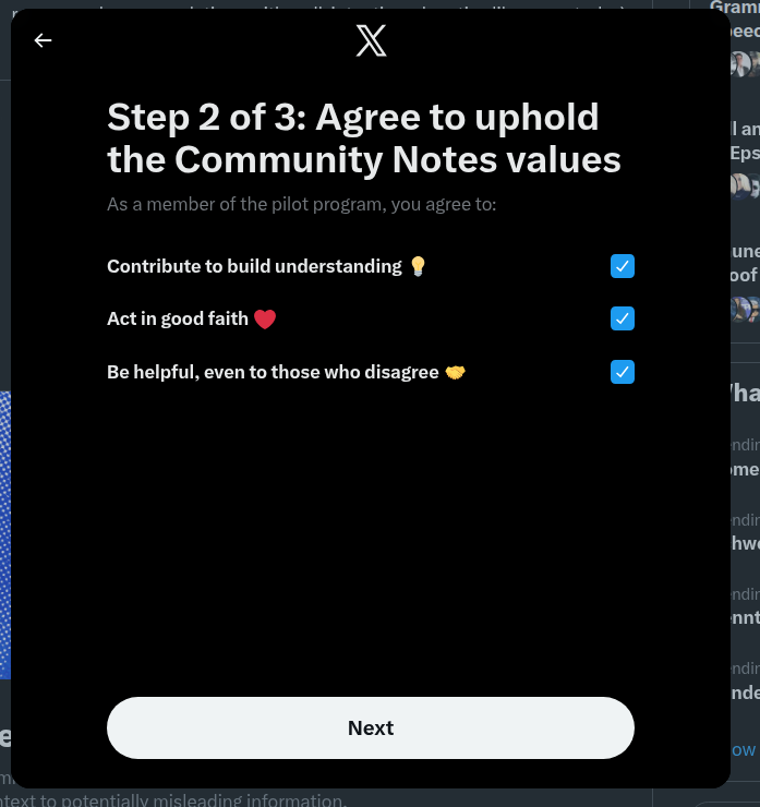 Good consent/code of conduct flow here at X, got to give it to them