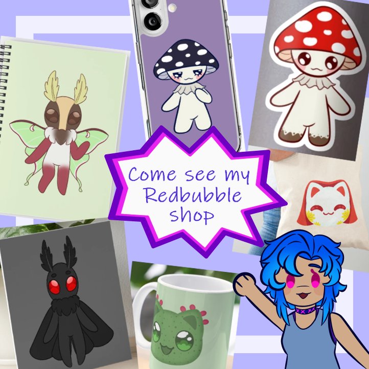 Devilish_Lou's tweet photo. Hey! So I have a RB shop and would appreciate if you would check it out (^-^) I have many designs and still working on more.

Link: https://t.co/UEK7nM3mvO

#redbubble #mothman #meemeows #mushroom https://t.co/ghCqT0tOh5