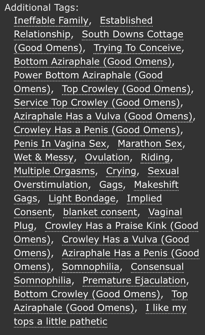 My first contribution to <a href="/ineffablefamfeb/">Ineffable Family February</a> 2026 is a two-for-one special! Two different takes on the same prompt combo: sensing ovulation, fill til it takes, and trying to conceive!

window of opportunity | Explicit | 2 chapters | 3.3k

archiveofourown.org/works/78912876…