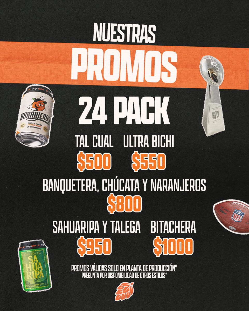 BuquiBichi's tweet photo. ¿Listos para este domingo 🍻🔥🏈😏?
¡Nosotros ya nos preparamos para ustedes 🙌🏼!

Venta de garage en nuestra Planta de Producción 🏭🍻.

A partir de mañana y hasta el sábado 👌🏼… https://t.co/gFNeUETzyv