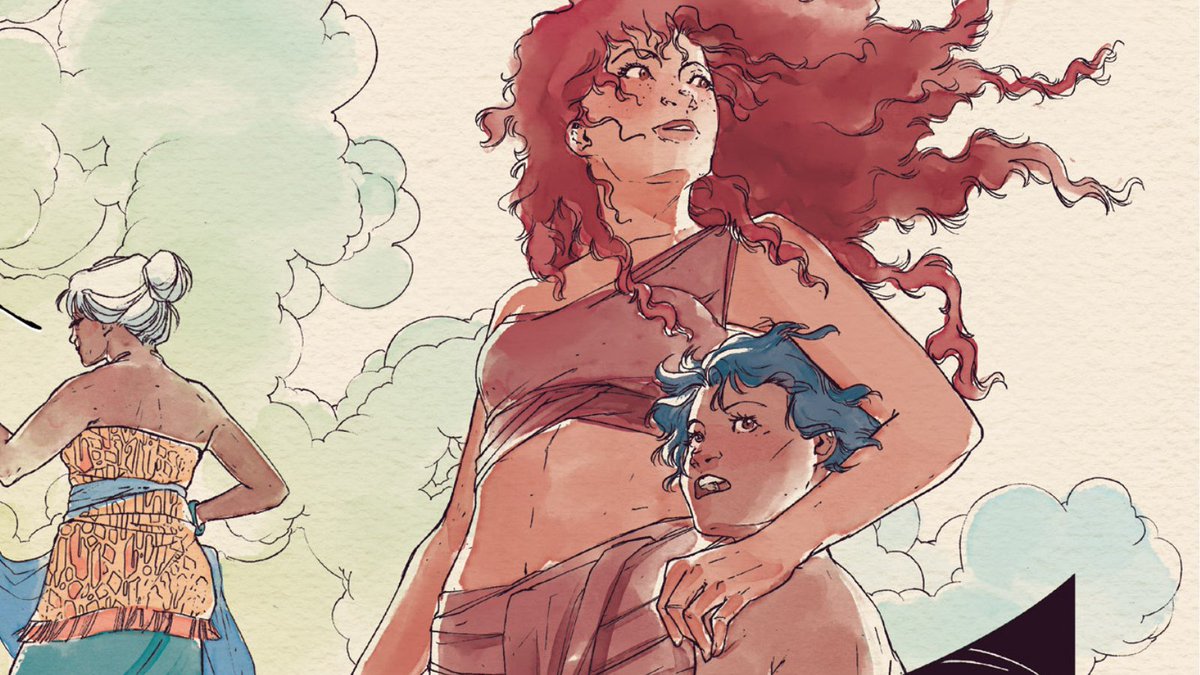 Comixology's tweet photo. “In spectacular full color, her [@ARIELAkris] panels and pages magically, meticulously swirl with action and energy throughout.” — @ALA_Booklist 🐋✨

We are honored by this thoughtful review. Look for The Girl Who Draws on Whales in print 3/31 from @DarkHorseComics! https://t.co/ln6HI4YdG9