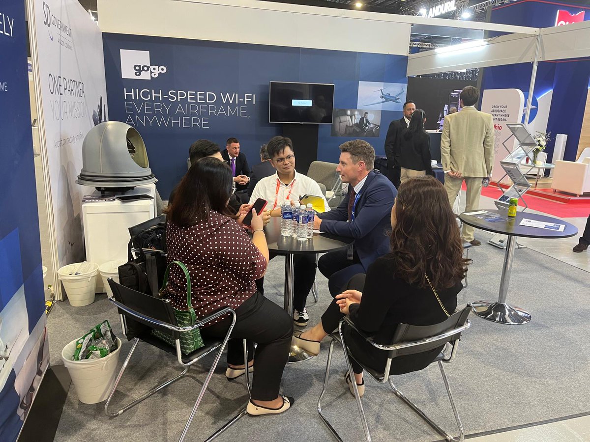 GogoAviation's tweet photo. Day 1 at the Singapore Air Show was a success!
Gogo and SD Government are on site—stop by to connect with our team and learn how we’re supporting secure, reliable communications for government missions worldwide. https://t.co/35SpqjrFh4