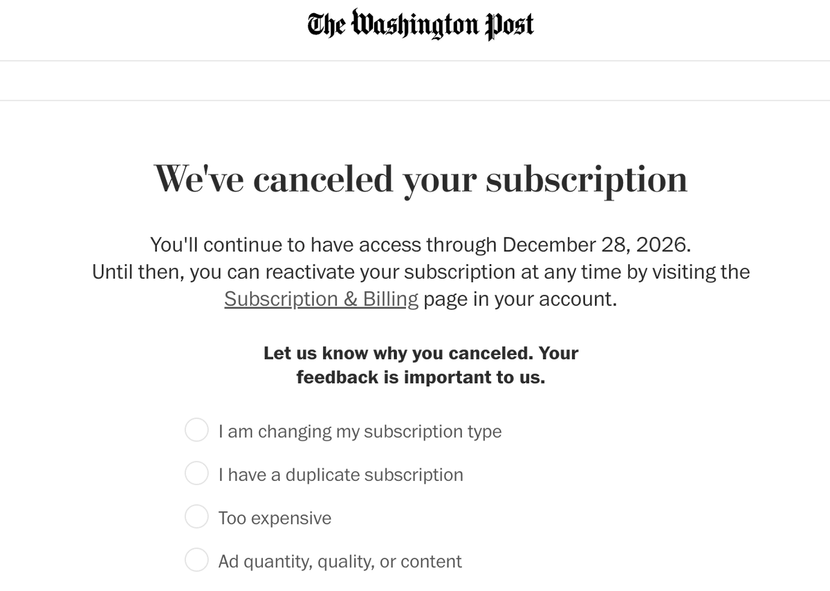 kevinjonheller's tweet photo. I will never again subscribe to the @washingtonpost. I almost wish I still used @amazon so I could stop using it, too. #BezosOut https://t.co/dy74aoznOI