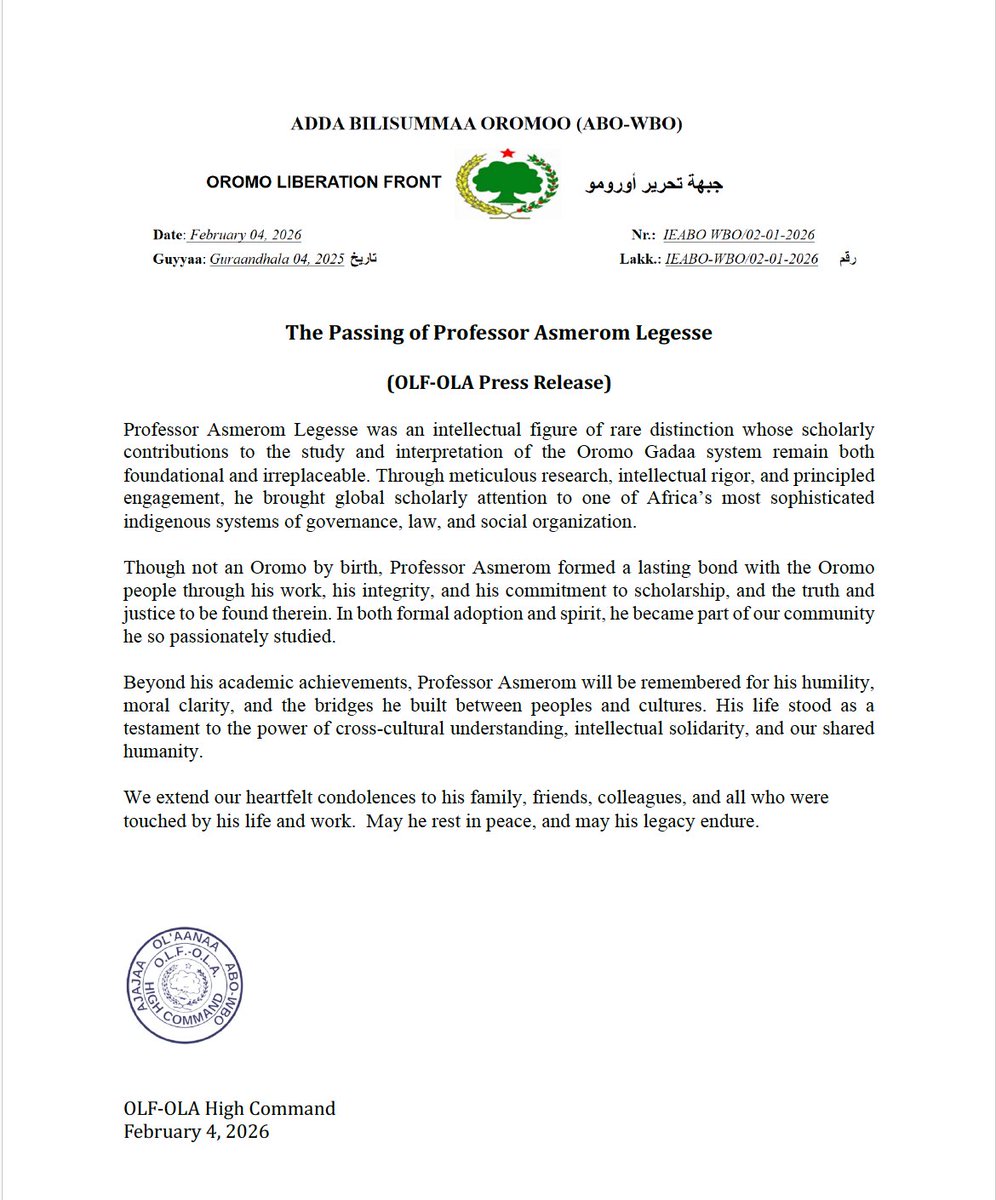 Oromo Liberation Army OLF-OLA tweet media