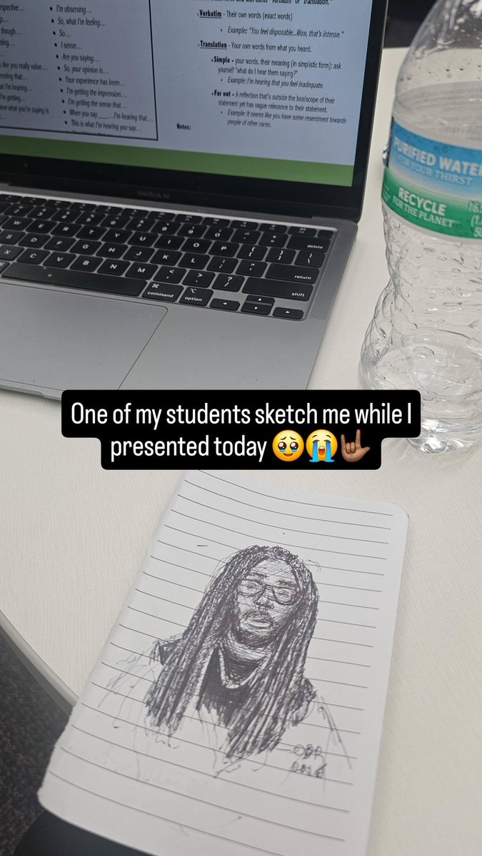 One of the students leaders I train decided to draw me while I was presenting today. Honored