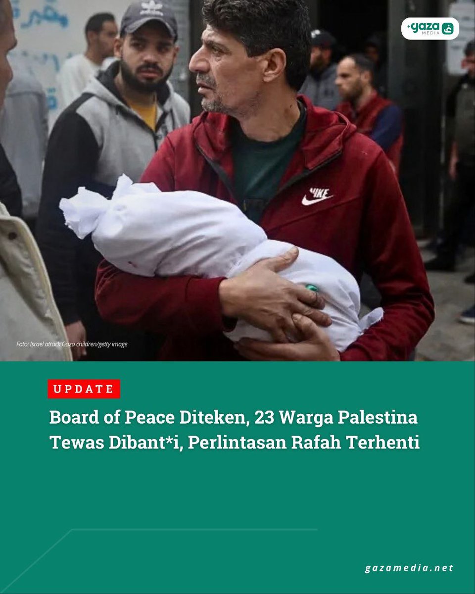 UPDATE | Board of Peace Diteken, 23 Warga Palestina Tewas Dibantai, Perlintasan Rafah Ditutup, Gencatan Senjata Dilanggar

Serangan Israel di seluruh Gaza sejak Rabu (4/2) telah menewaskan sedikitnya 23 warga, termasuk 6 perempuan dan 6 anak-anak. Penyeberangan melalui perbatasan