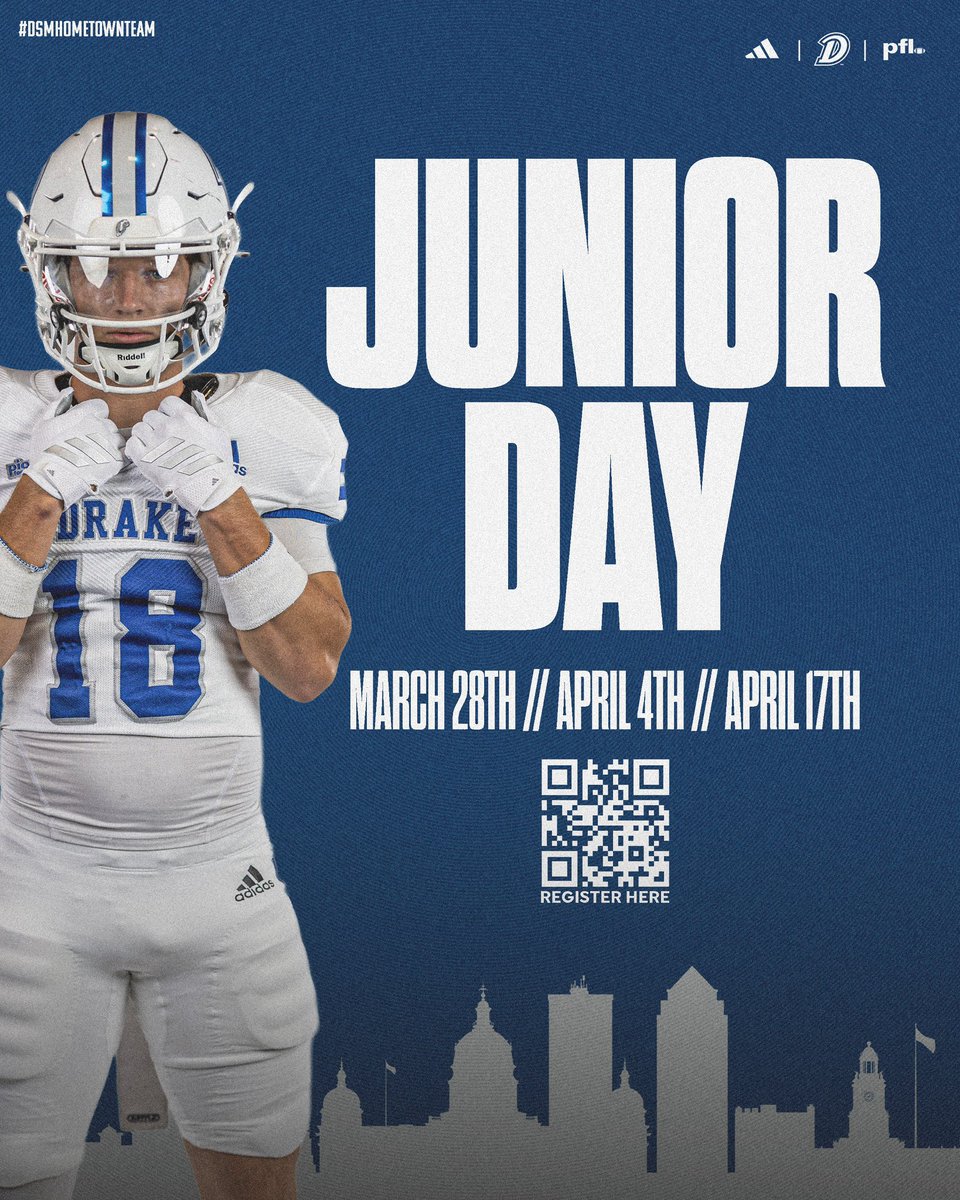 Thank you <a href="/coachqgriffith/">Quincy Griffith</a> and <a href="/DrakeBulldogsFB/">Drake Football</a> for the Junior Day invitation.