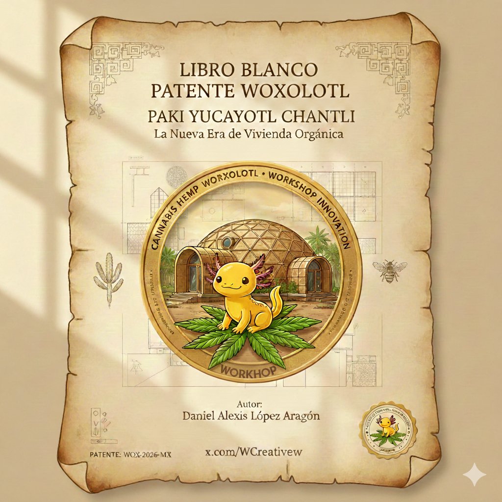 WCreativew's tweet photo. Presento oficialmente la patente Paki Yucayotl Chantli: el estándar de oro del cannabis industrial liderado por Daniel Alexis López Aragón.
​Abrimos hilo sobre cómo el WORKHOP CREATIVE cambiará las reglas del juego. https://t.co/TfydlwRAwK