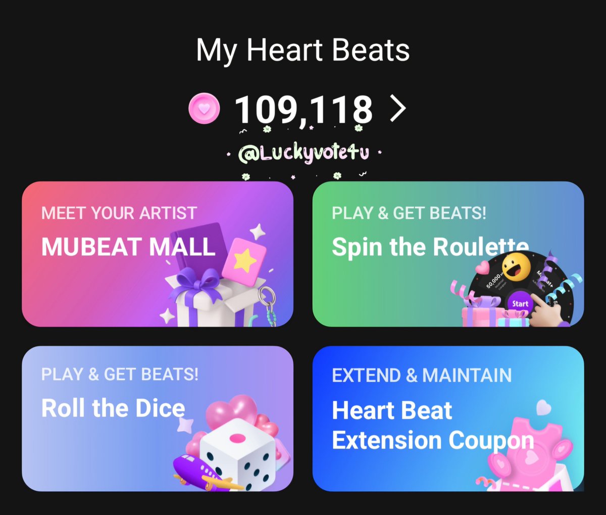 Mubeat • Pre vote • Music core 

     1,100 🩷 = 36 ฿ 

🍀 ว่างพร้อมโหวตให้เลยก่อนปิดโหวต 
🍀 Dm สอบถามเพิ่มได้นะคะ มีพร้อมโหวตมากกว่า 200k +

#มีมงแล้วต้องมีถ้วย #อัลดี้มีโหวต