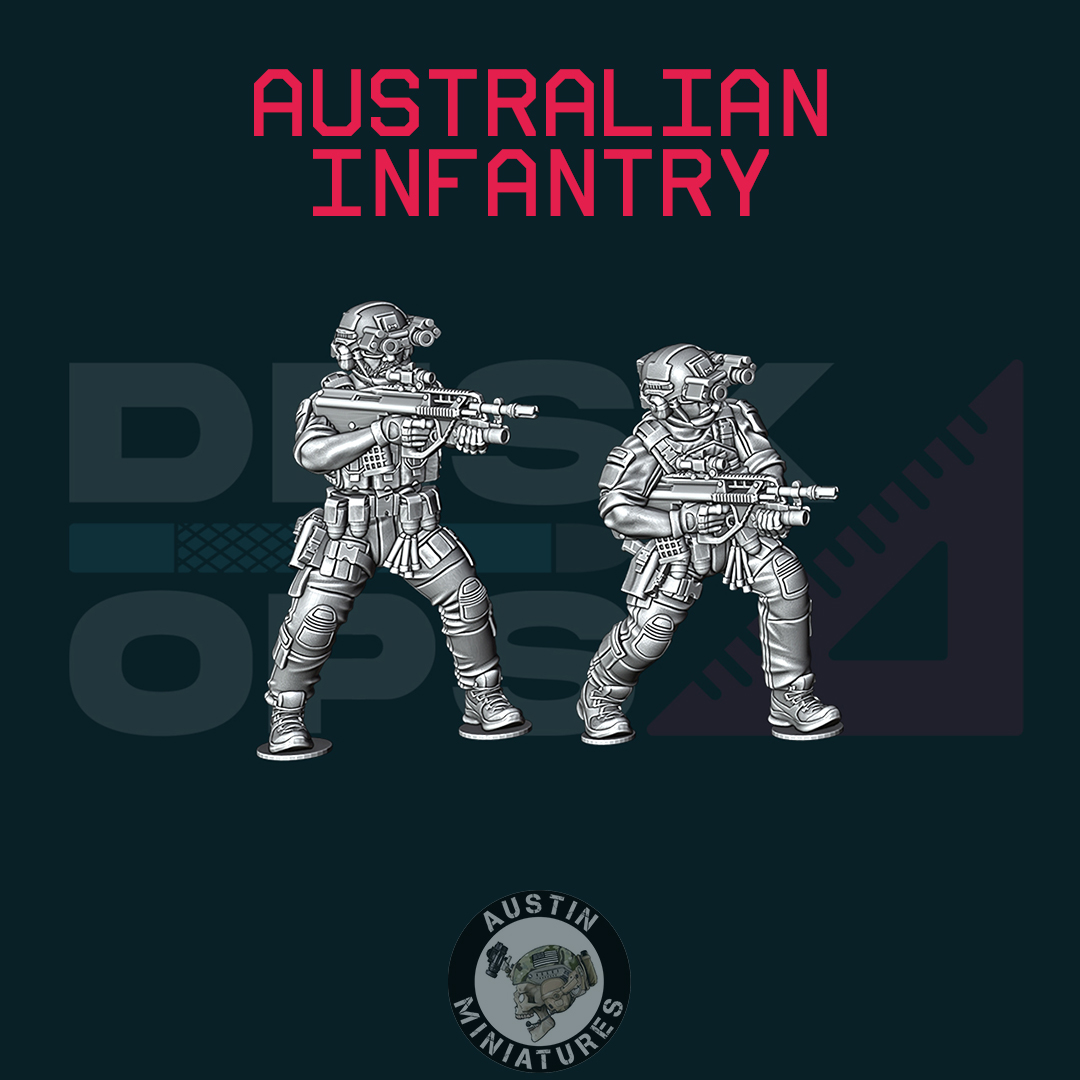 desk_ops_de's tweet photo. New Month New Product Drop with requested stuff!
Available as of now!

Austin Miniatures
- Australian Infantry
- American Militia
- OP Neptune Spear Navy Seals

Black Hills Games:
- Chinese PLA Specialist
- US Rangers 90s
- Modern Civilians