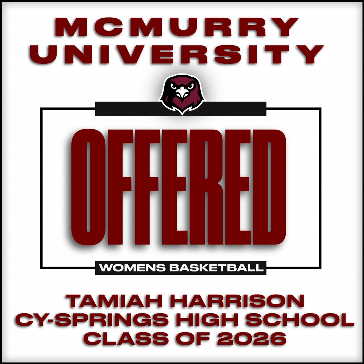 Blessed to receive an offer from Mcmurry!