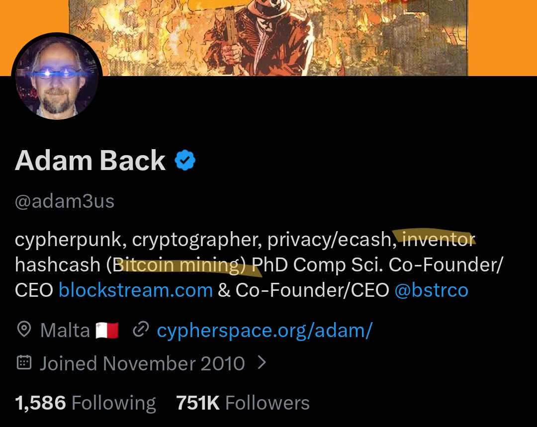 wilkins_jo52699's tweet photo. @GoMaestroOrg Adam Back never invented Proof of Work or 'Bitcoin Mining' and is lying about it in his Bio.  
https://t.co/JdxN6LYIaF https://t.co/BKjeZCpl1z