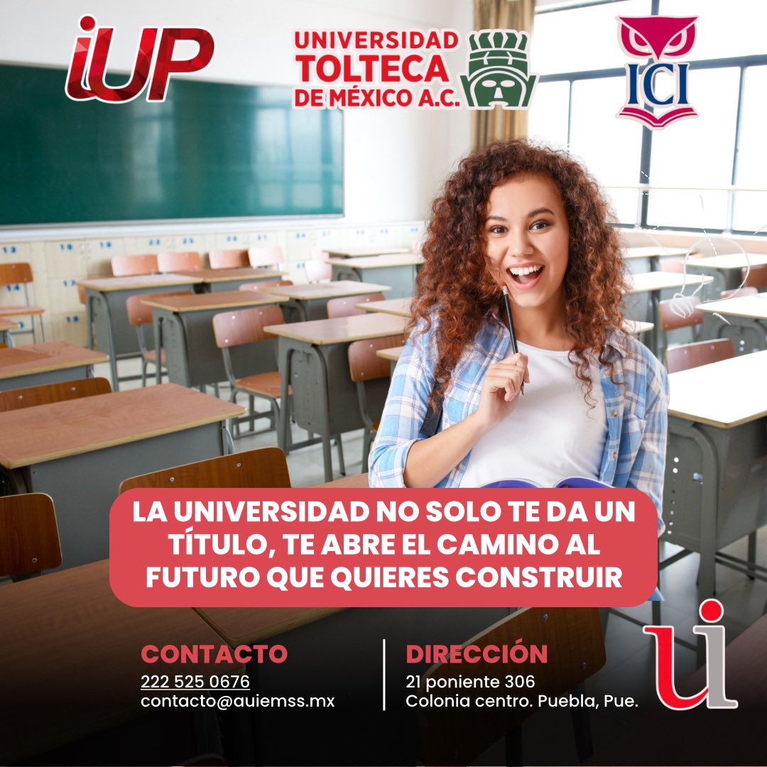 Tu futuro empieza con una decisión: estudiar donde creen en tu talento.
En AUIEMSS formamos profesionistas listos para construir el camino que sueñan.

✨ Inscríbete hoy y da el primer paso hacia tu mejor versión.
#AUIEMSS #Universitarios #EducaciónDeCalidad #TuFuturoEmpiezaAquí