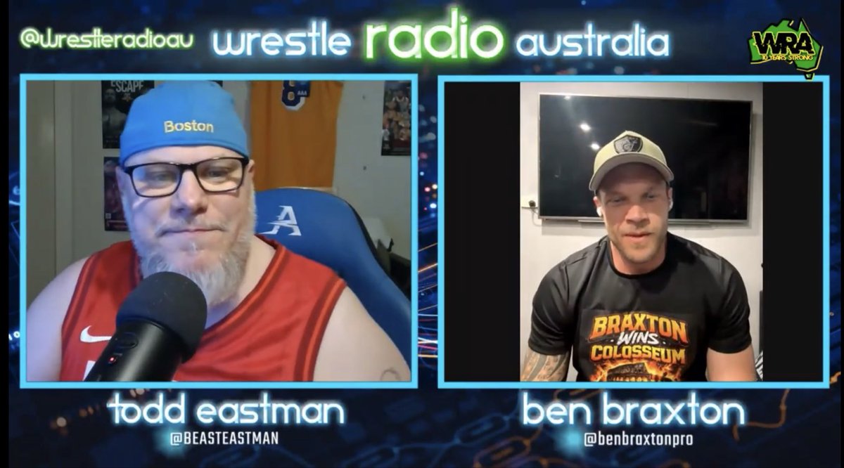 WrestleRadioAU's tweet image. Coming this week Todd caught up with Ben Braxton to talk Colosseum, Riot City, Rita Stone and much more. 
Dropping right after our live episode TONIGHT!! 
#australianwrestling #PWA #RCW #eaglesvsmjf