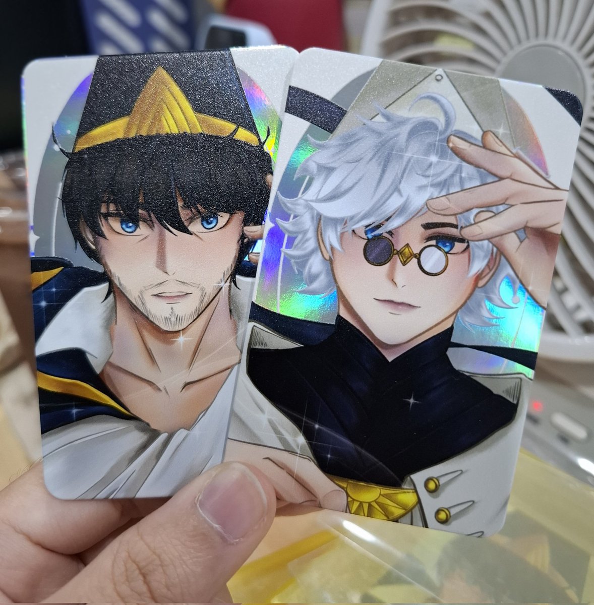 Quifrey and Olruggio Holographic Photocards are here! 😍 I will be selling this at POTA Boys' Club event on February 14 🥰 

#witchhatatelier #quifrey #olruggio #potaboysclub #merchdesign