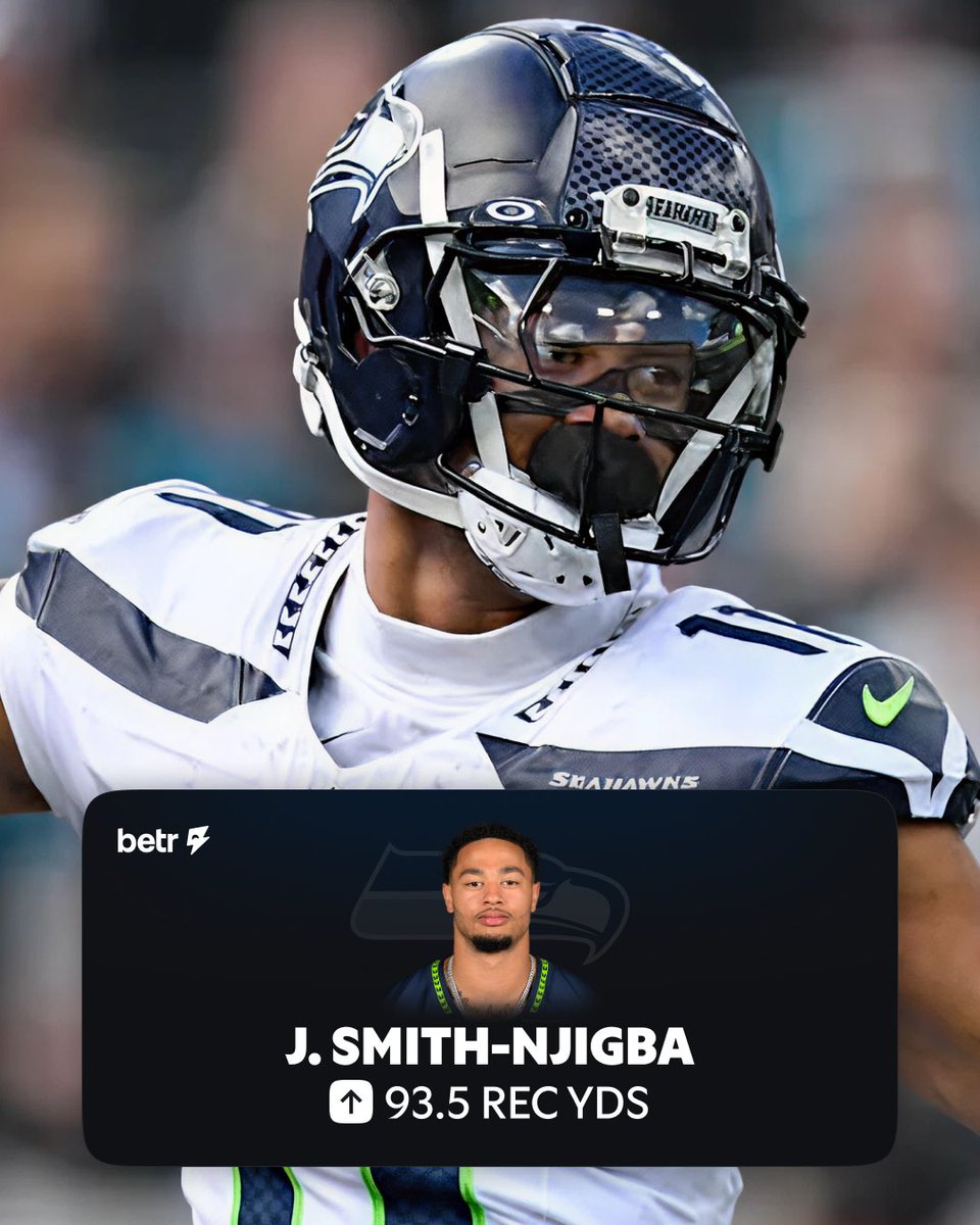betr's tweet image. 🚨 SUPER BOWL GIVEAWAY🚨 

We’re splitting $250 in Betr Bucks between FIVE RANDOM PEOPLE who correctly predict how many RECEIVING YARDS Jaxon Smith-Njigba will have on Sunday!

All you have to do is RT this tweet, follow @betr, and reply with your prediction for a chance to win
