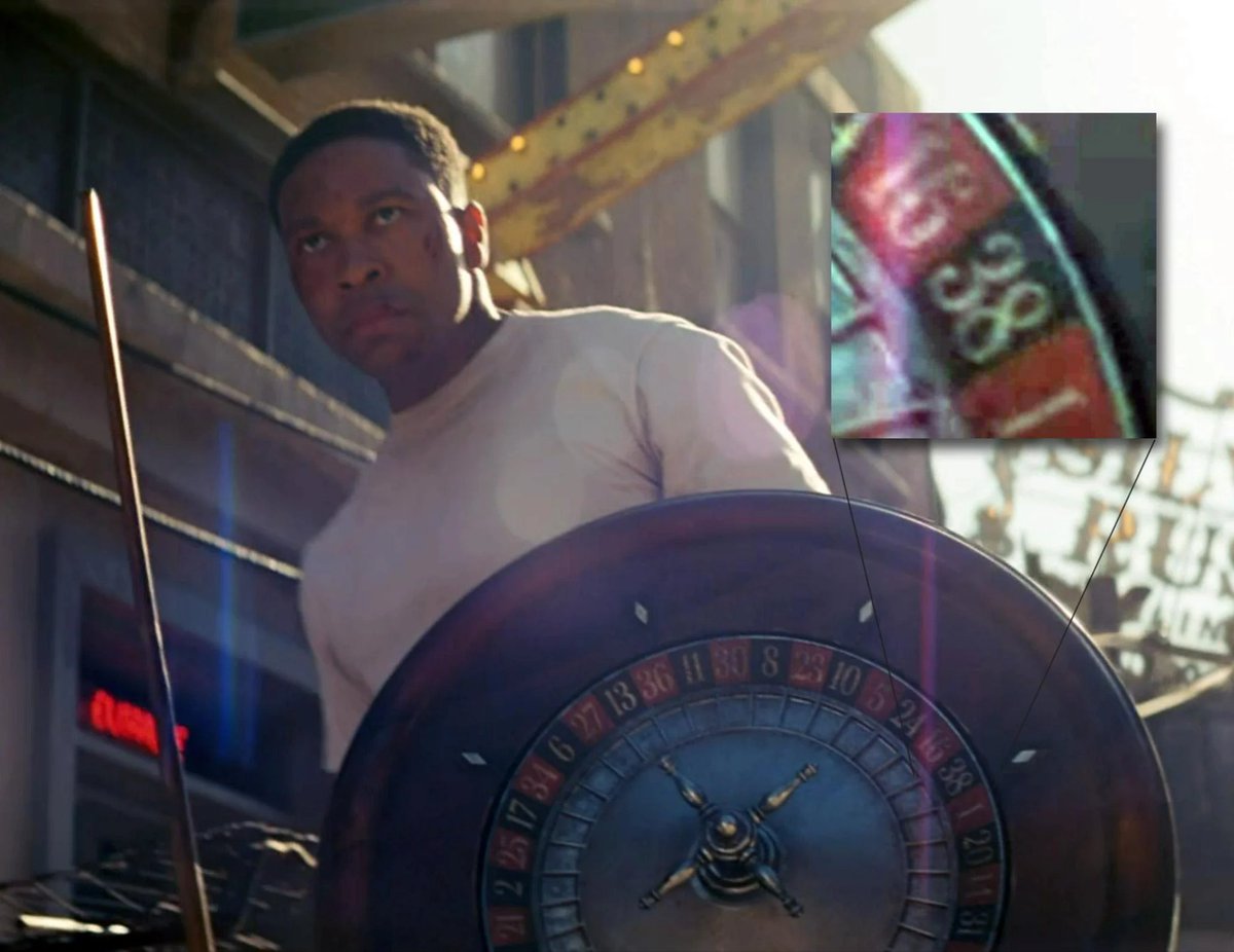 FO4News's tweet photo. Neat little detail from the season 2 finale.

Standard roulette wheels usually range from 00 to 36. 

Lucky 38 has its own tile.

@falloutonprime #Fallout https://t.co/ZGEbHtXvKv