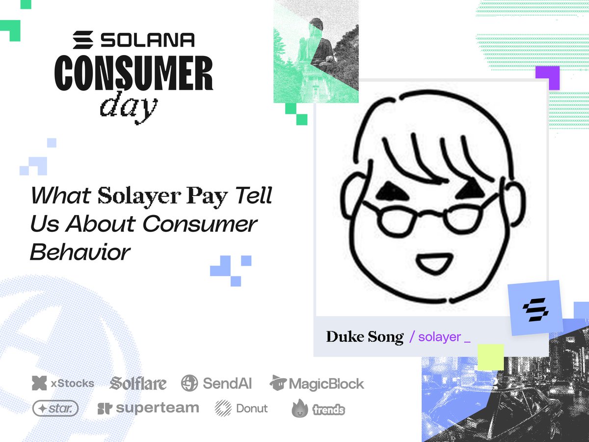 duk3duke's tweet photo. Excited to speak at Solana Consumer Day 🇭🇰

What do users really do when crypto payments feel invisible?

Most “consumer crypto” talks focus on vision.
At Solana Consumer Day, I’ll focus on behavior.

I’ll share insights from Solayer Pay on consumer behavior, spending patterns, incentive design, and where UX actually breaks.

Data > narratives

Let’s dig in.

@solana @SolanaConf @superteam @solayer_labs @emerald_card
