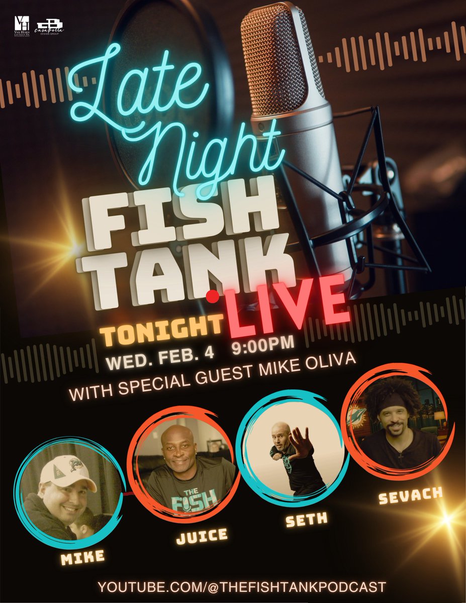 TheFishTank81's tweet image. Mike Oliva of @DolphinsTalk joins us for tonight's Fish Tank LIVE as we meet the coordinators. #DiveIn at 9 PM.

youtube.com/@thefishtankpo…

@ojmcduffie81 @SeriouslySevach @VHLawGroup