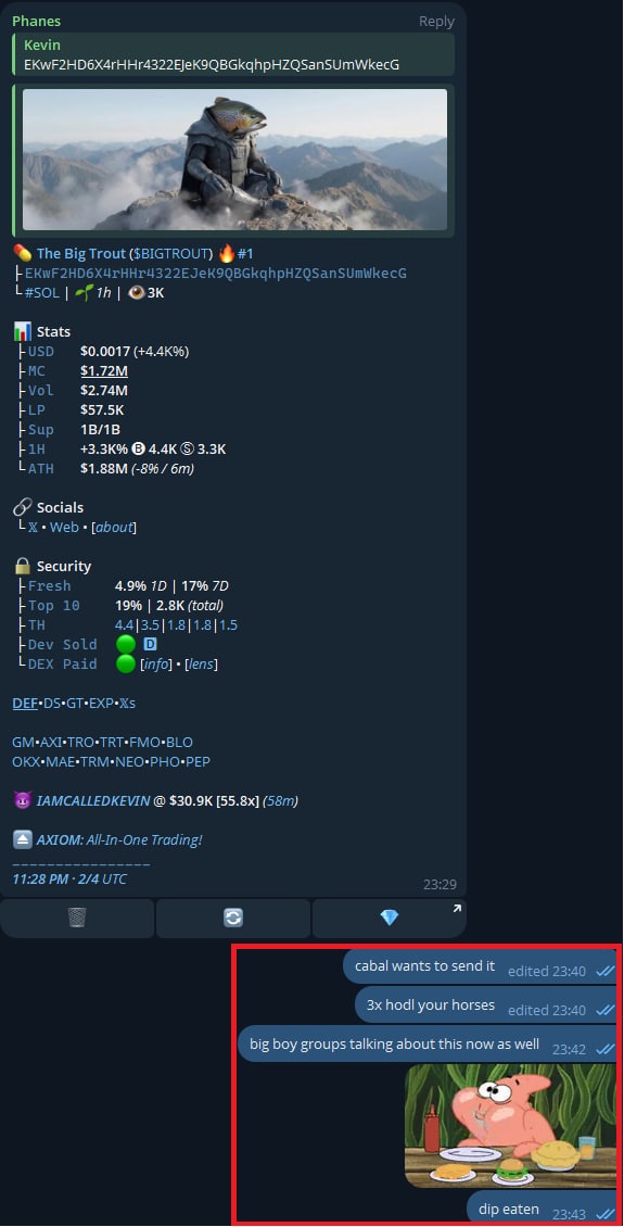$BigTrout

Can't give any calls more obvious then this. Easy 60x with size so far. it's accumulating right now, wouldn't be surprised if this goes much higher in the next few days. Gonna sleep well on a big moonbag 🌙

EKwF2HD6X4rHHr4322EJeK9QBGkqhpHZQSanSUmWkecG