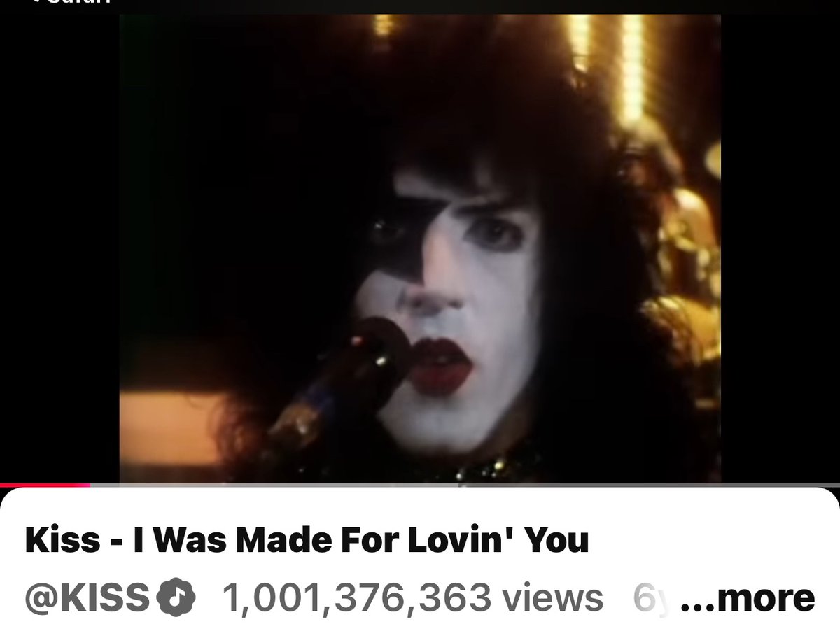 THANK YOU ALL! I was just told that I Was Made For Lovin’ You has passed ONE BILLION VIEWS on YouTube. WOW!
