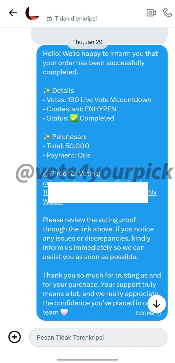 VOTE for ENHYPEN at M-COUNTDOWN Live Voting ✨

A total of 190 Live Vote have been successfully completed for #ENHYPEN  

Thank you so much for your purchase and for trusting us. Your support truly means a lot to us. 🤍

#Vote4yourpickproof