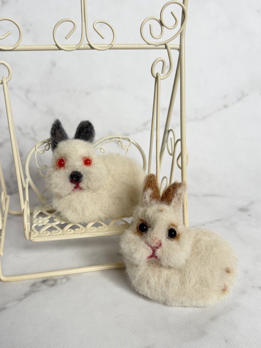 ちよたさん（@cyota_cyota）のお家のぷちくんとぽちゃさんのブローチ