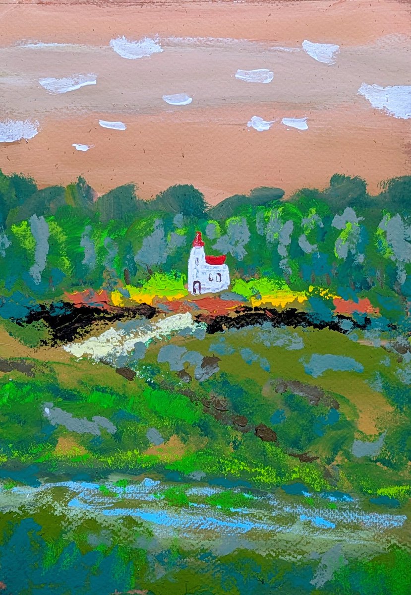 artwork #art #水彩画 #心象風景画 #絵 ＃Gouache #paintig 🎨空も森も