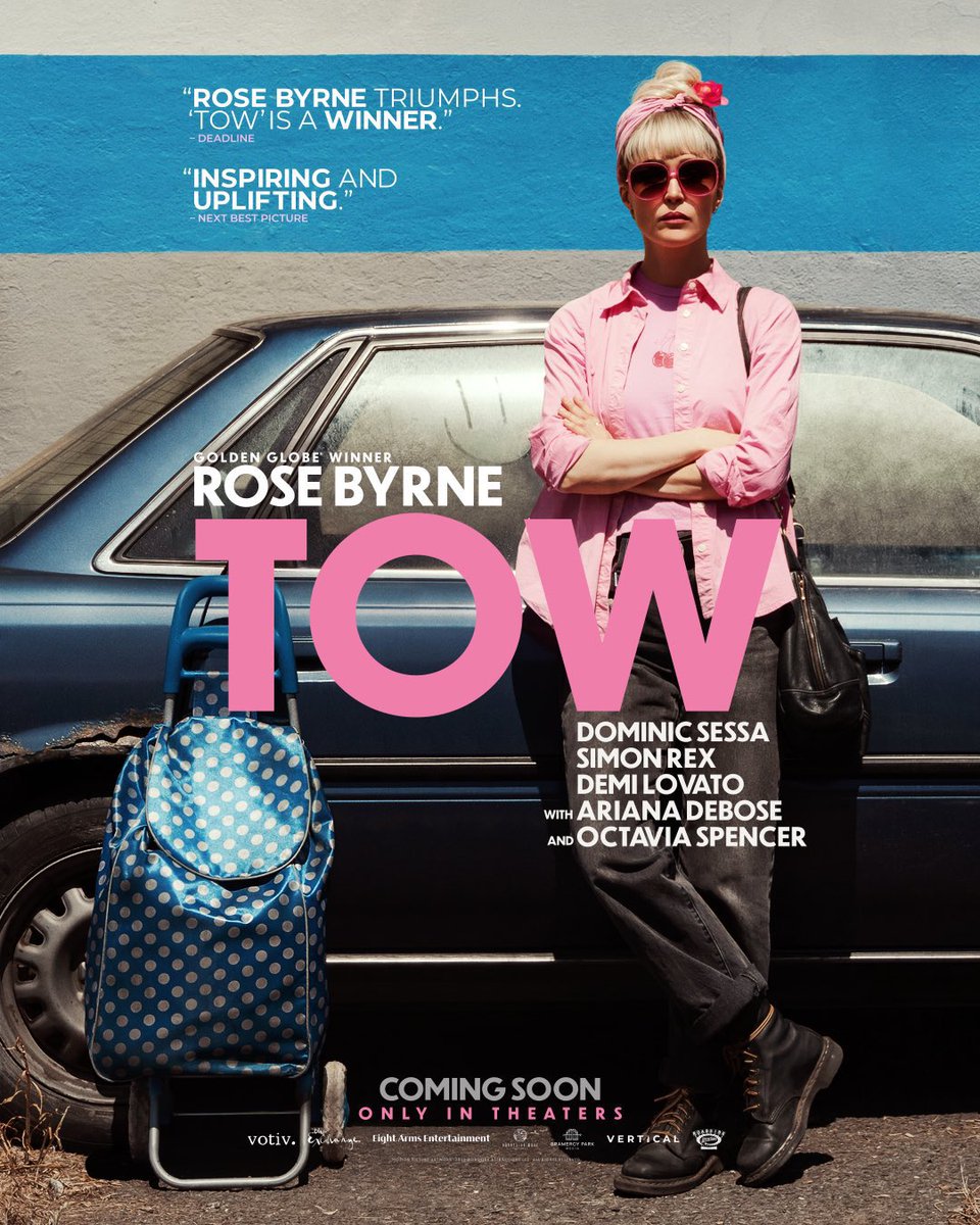The official poster of ‘Tow’ starring Rose Byrne, Dominic Sessa, Simon Rex, Demi Lovato, Ariana Debose and Octavia Spencer!

Coming soon in theatres March 20🚗