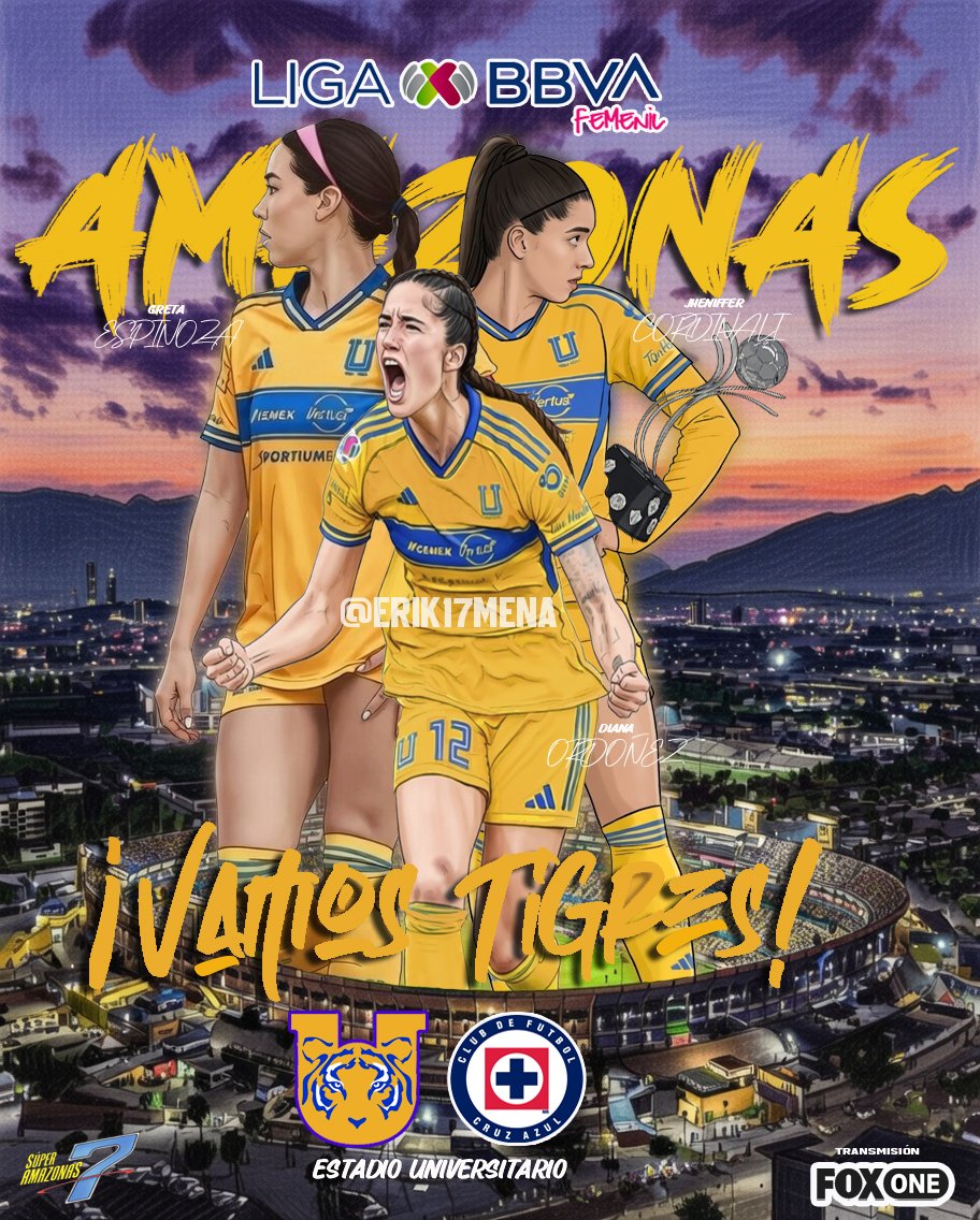 Mañana regresan a casa las actuales y más campeonas de la Liga BBVA Femenil 🤩

J07 / CL26
⚽ <a href="/TigresFemenil/">Club Tigres Femenil 🐯</a> 🆚 Cruz Azul
🏟️ Universitario
🕓 21:00 hrs
📺 FOX One

¡Vamos Amazonas! Por los 3 pts 🐯 
<a href="/GretaEspinozaC/">Greta Espinoza Casas</a> <a href="/JCordinali9/">Jheniffer :)</a> <a href="/diana0rdonez/">Diana Ordóñez</a>  <a href="/DinastiaTigre/">Dinastía Tigre</a>