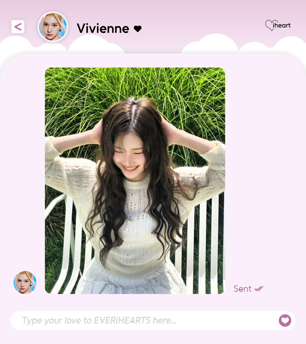 ⠀

        𝗟♡𝗩𝗘  ⌕  𝗡𝗢𝗧𝗜𝗙𝗜𝗖𝗔𝗧𝗜𝗢𝗡
         #iHEARTYOU_VIVIENNE

⌨  ————  ៸៸៸  ꒰ ¨̮͚ ꒱
🕊  :  Gumoning, HEARTBIT!♡
🕊  :  So happy I can finally greet you guys in person!
🕊  : I hope you’ll always be happy.
🕊  : I’ll be here with you. 

⠀