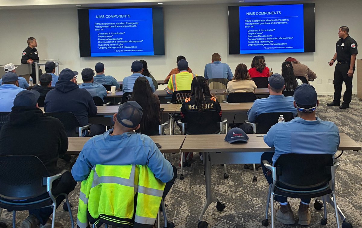 RivCoReady's tweet photo. Emergency Management Program Supervisor Eric Cadden and Emergency Services Coordinators Leon Enderica and Erik Ramirez presented at Jurupa Community Services District on the importance of the Standardized Emergency Management System (SEMS) and the National Incident Management System (NIMS). These systems are essential frameworks that ensure coordinated, effective responses during emergencies. 
 
@RivCoNow