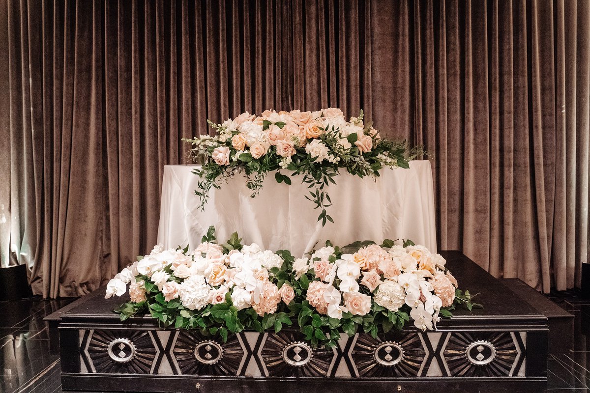 Blush palette reception setup details from S &amp; S's beautiful anniversary from the archives. Photos by @funlovincamera_weddings

#noorpasadena