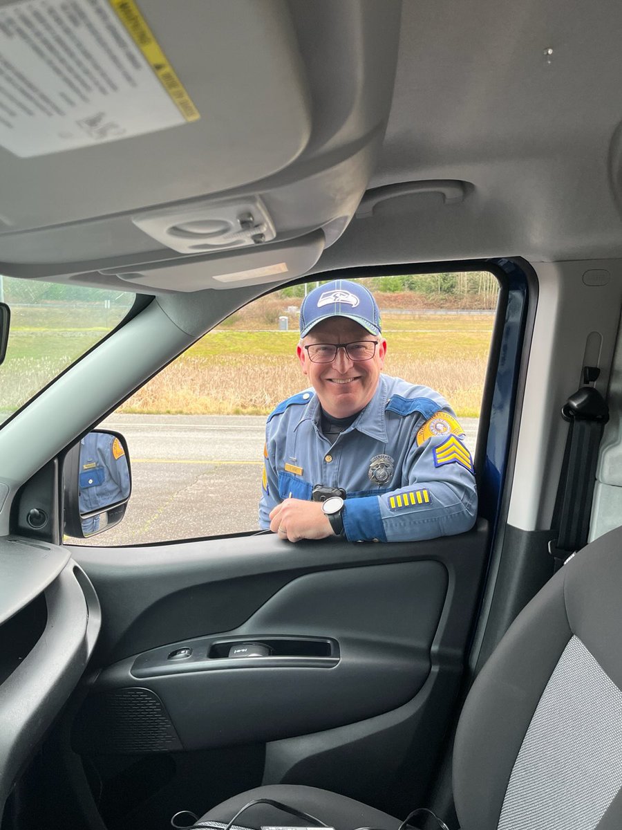 wastatepatrol's tweet photo. You might notice #YourWSP troopers wearing a different hat right now, and there’s a reason for it.

To show support for the @Seahawks, troopers have been authorized to wear Seahawks baseball caps. Troopers will be back in traditional campaign hats after the game.

Go Seahawks! 🏈 https://t.co/3T1704VLpJ