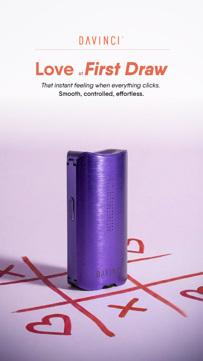 DaVinciVape's tweet image. Love at first draw is real.
It’s that moment when nothing fights you.
Heat, airflow, flavor; all aligned.

davincivaporizer.com 

#cannabis #vaporizer #ValentinesDayGifts