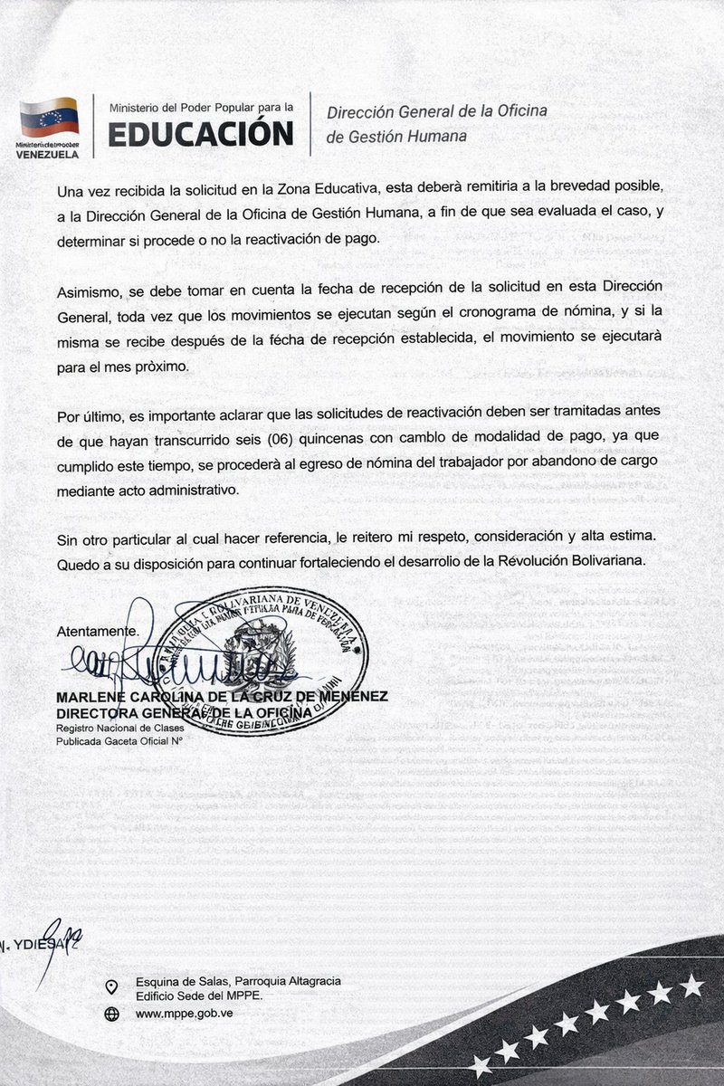 GremioDocente's tweet photo. #Urgente #MPPE #OBREROS #ADMINISTRATIVOS #DOCNTES  este es el PROCESO PARA REACTIVAR EL PAGO SUSPENDIDO https://t.co/4gnAP1ub4H