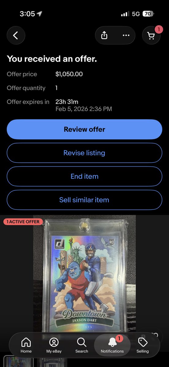 JonsCardShop's tweet photo. Any takers before I accept this offer? https://t.co/RaFbw2XOye