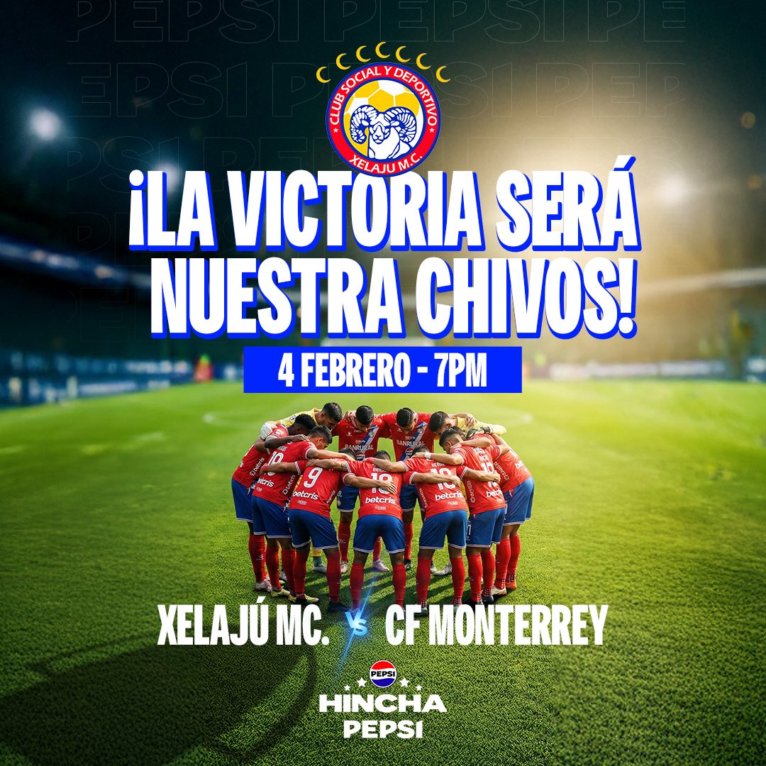 PepsiGuate's tweet photo. Ya tenemos la camisola de @Xelaju_Oficial puesta 🐐
Etiqueta a tu amigo chivo para que se ReFIZZque hoy como un #HinchaPepsi ⚽ #ReFIZZcate https://t.co/L4BN6xkgtV