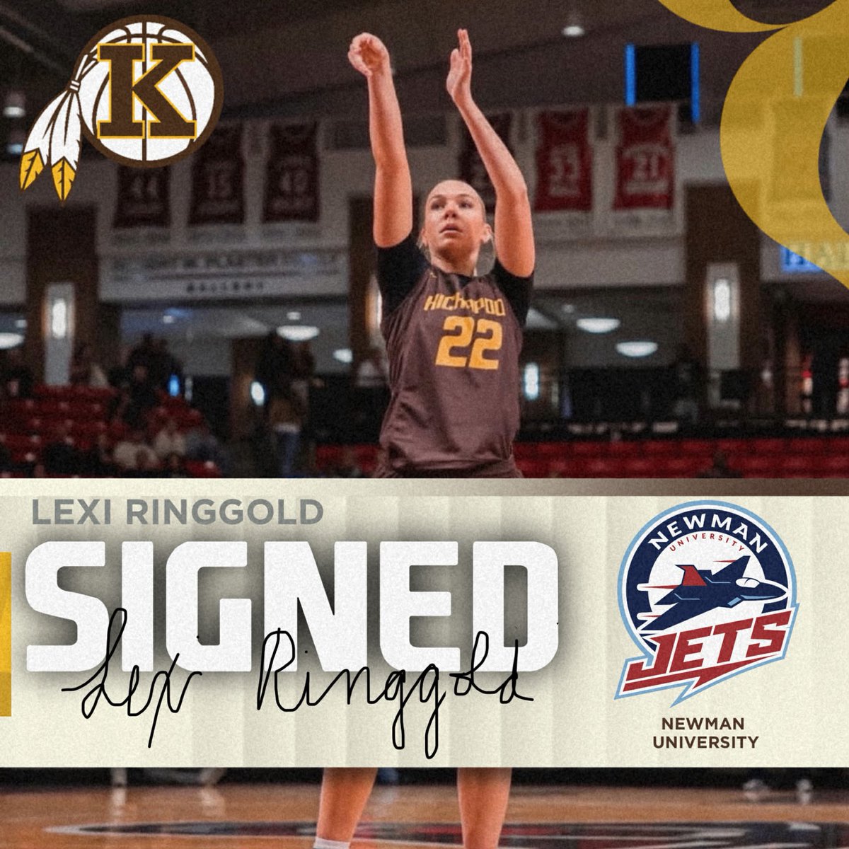 lexiringgold22's tweet photo. So excited for this next chapter! Thank you to everyone who has supported me along the way. Go Jets✈️
@AmyBriggsNU 
@NewmanJetsWBB 
@CoachMMack 
@KHSGirlsBball 
@CoachRubyD 
@Shockhoops https://t.co/VuYAQQcbOJ