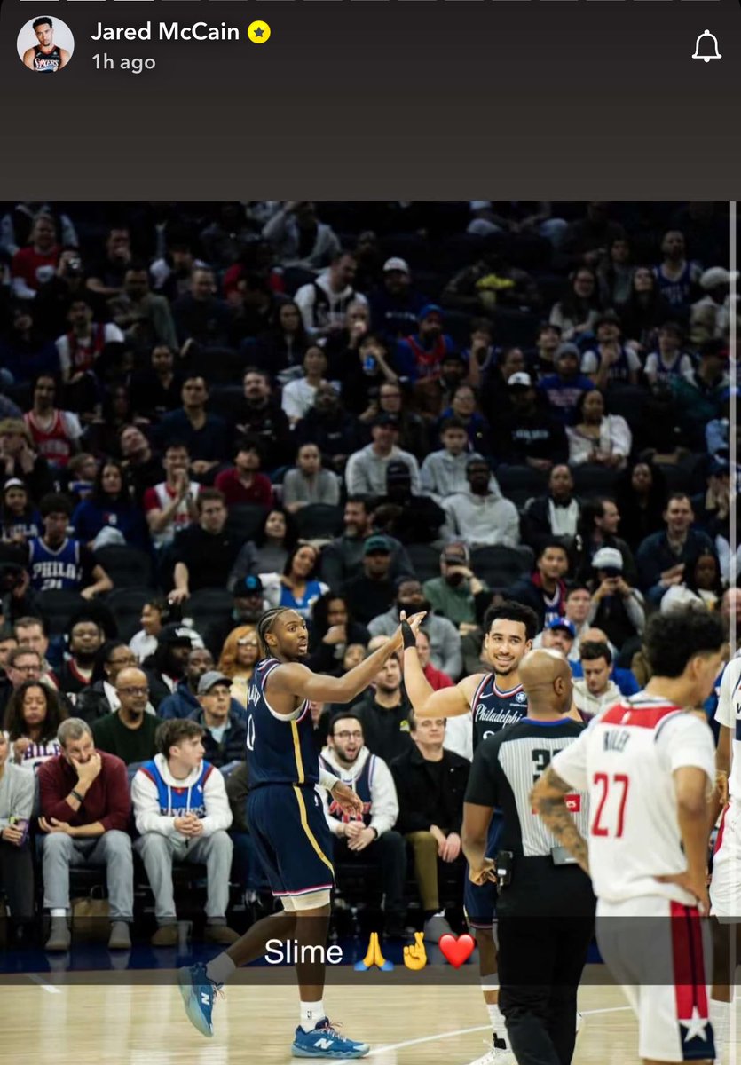 SixersJustin's tweet image. Jared McCain on Snapchat