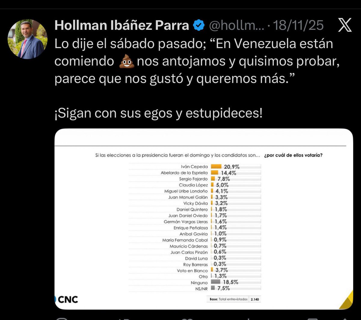 Gustavo Bolívar tweet media