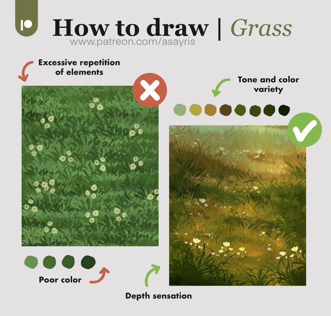 How to draw grass 🌿