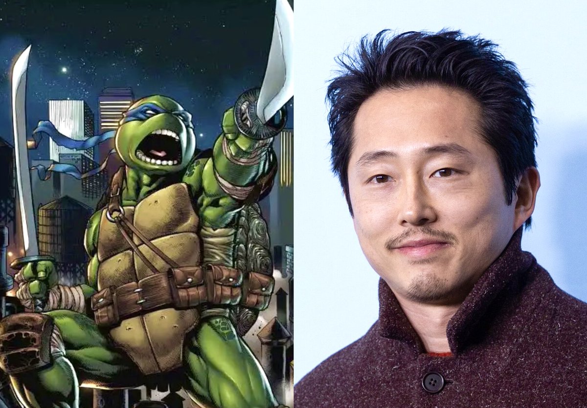 LeoHntr12's tweet image. My TMNT voice actor fancast: 

Leo - Steven Yeun 
Donnie - Finn Wolfhard 
Raph - O'Shea Jackson Jr.
Mikey - Xolo Maridueña
