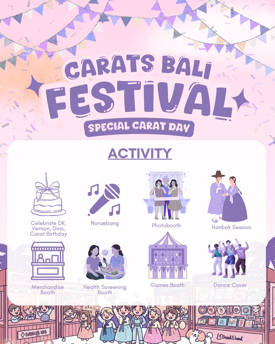 🌟✨🌟 𝘾𝙖𝙧𝙖𝙩 𝘽𝙖𝙡𝙞 𝙁𝙚𝙨𝙩𝙞𝙫𝙖𝙡 🌟✨🌟

Celebrating Carat Day together 
📍 City Of Aventus Hotel Denpasar
🗓️ 15 February 2026
🕟 12.00-18.00 WITA
💰 Rp. 135.000 
👗 PINK/BLUE

RSVP : bit.ly/caratsbalifest…

CLOSE REGISTRATION : *10 FEBRUARI 2026*