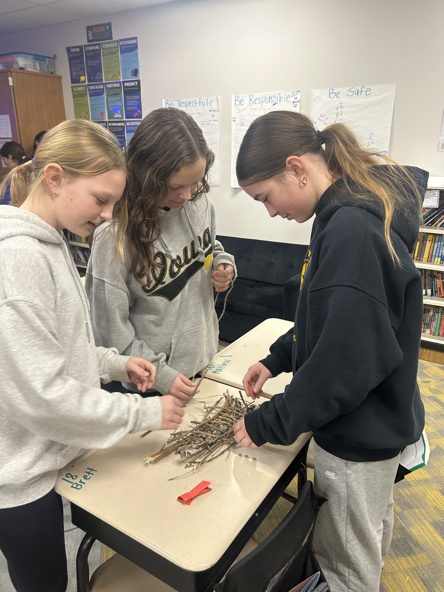 PortalElem's tweet photo. 6th graders had fun building boats from sticks and twine and connecting the idea back to their novel A Long Walk to Water. https://t.co/c5oJWnNKJy